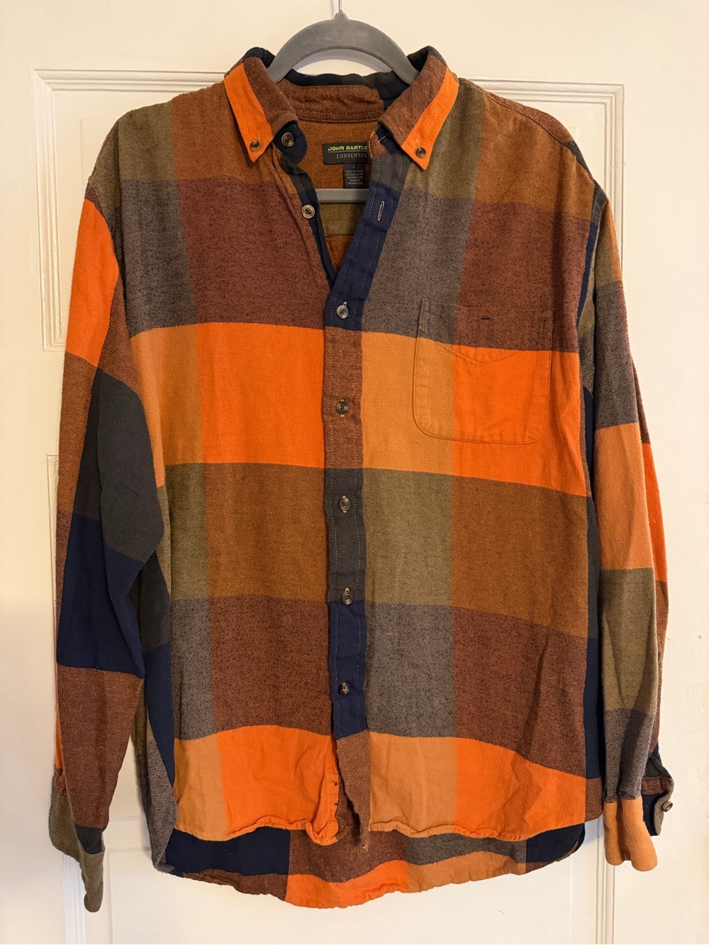 John Bartlett Men's Color Block Cotton Shirt Size Large